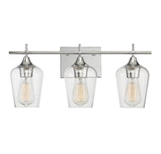 Octave 3-Light Clear Glass Bath Vanity Light in Polished Chrome
