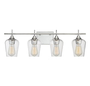 Octave 4-Light Clear Glass Bath Vanity Light in Polished Chrome