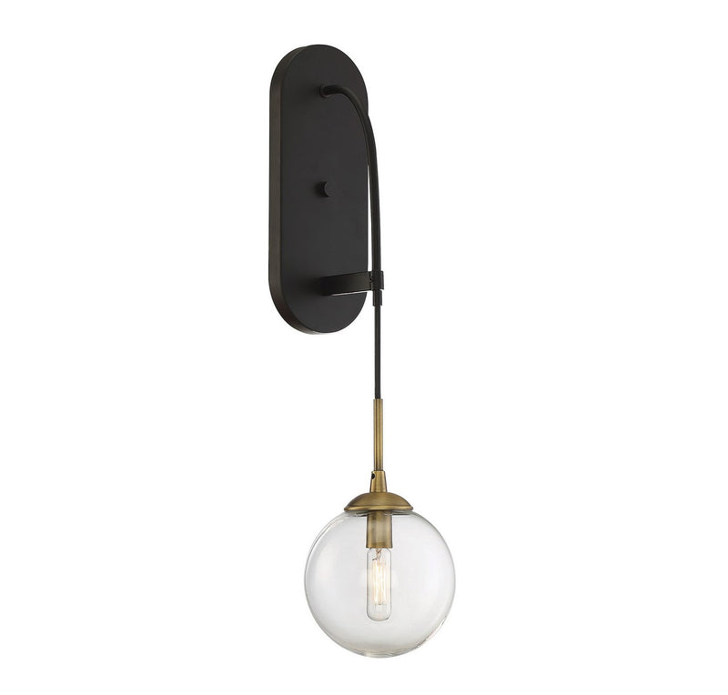 Fulton Wall Sconce in English Bronze and Warm Brass
