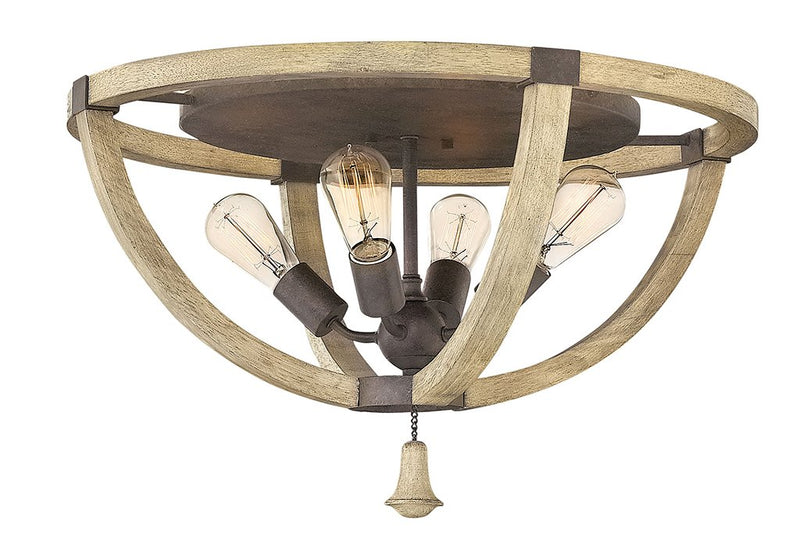 Middlefield 4-Light Flush Mount in Iron Rust