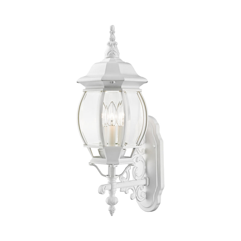 Frontenac 3-Light 22" Outdoor Wall Lantern in Textured White