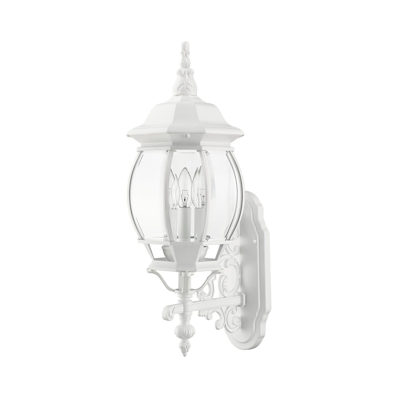Frontenac 3-Light 22" Outdoor Wall Lantern in Textured White