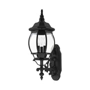 Frontenac 3-Light 22" Outdoor Wall Lantern in Textured Black