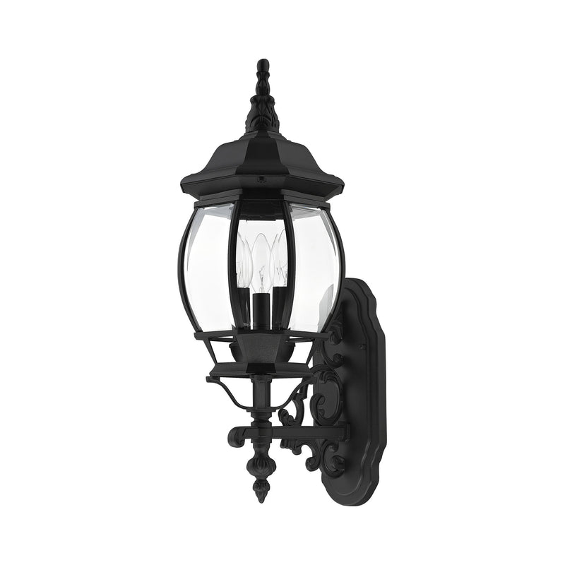 Frontenac 3-Light 22" Outdoor Wall Lantern in Textured Black