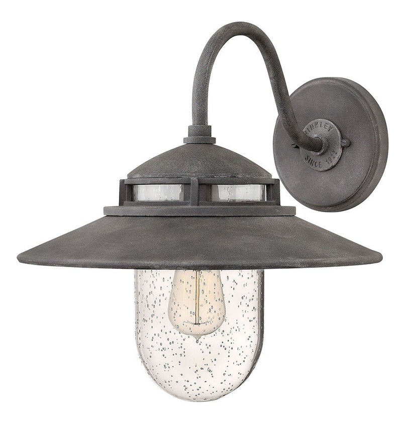 Atwell Large Outdoor Wall Sconce in Aged Zinc