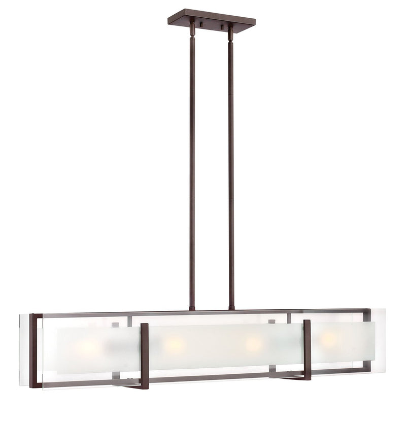 Latitude 4-Light Linear Chandelier in Oil Rubbed Bronze