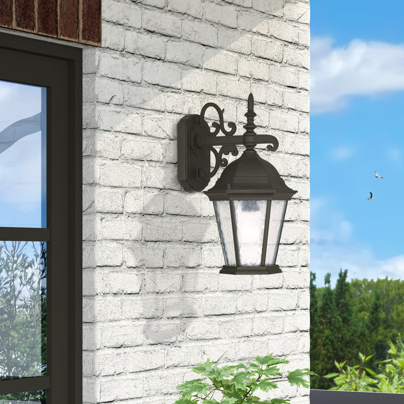 Hamilton Small 15.25" Outdoor Wall Lantern in Textured Black