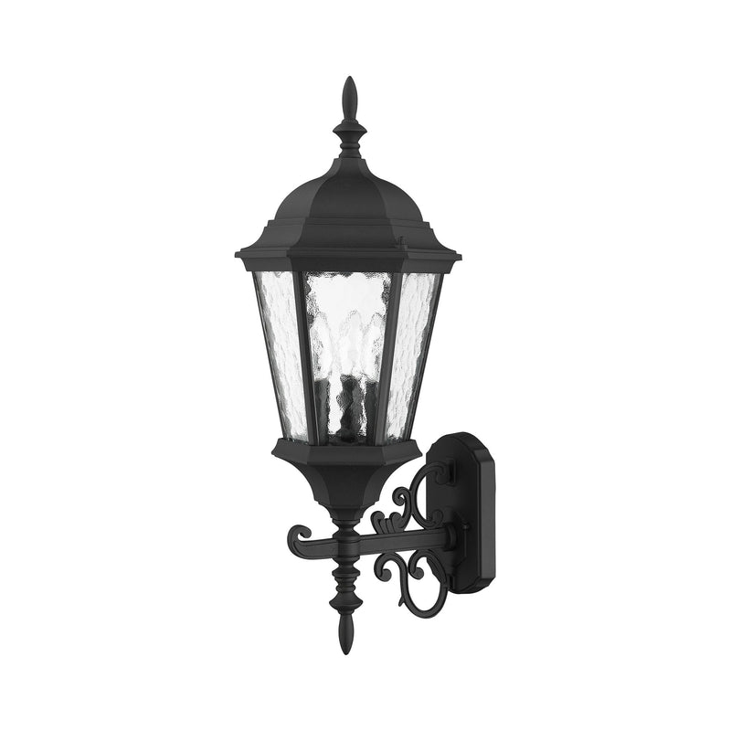 Hamilton 3-Light 24.5" Outdoor Wall Lantern in Textured Black