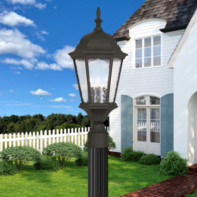 Hamilton 3-Light Medium Outdoor Post Light in Textured Black