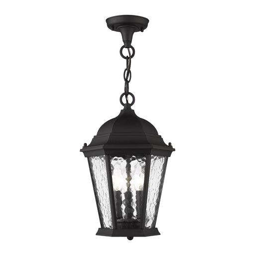 Hamilton 3-Light Medium Outdoor Pendant Lantern in Textured Black