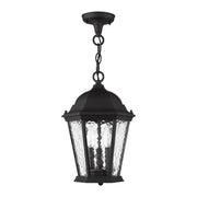 Hamilton 3-Light Medium Outdoor Pendant Lantern in Textured Black