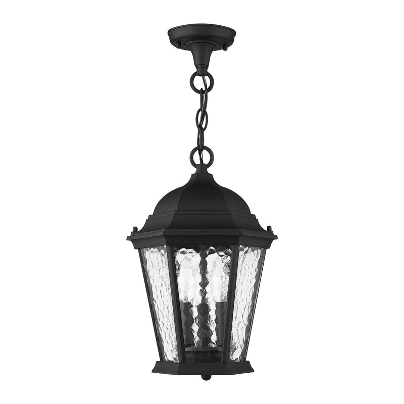 Hamilton 3-Light Medium Outdoor Pendant Lantern in Textured Black