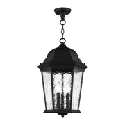 Hamilton 3-Light Large Outdoor Pendant Lantern in Textured Black