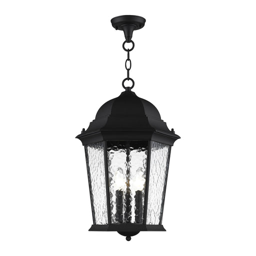 Hamilton 3-Light Large Outdoor Pendant Lantern in Textured Black