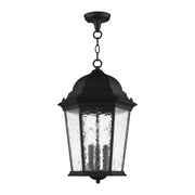 Hamilton 3-Light Large Outdoor Pendant Lantern in Textured Black