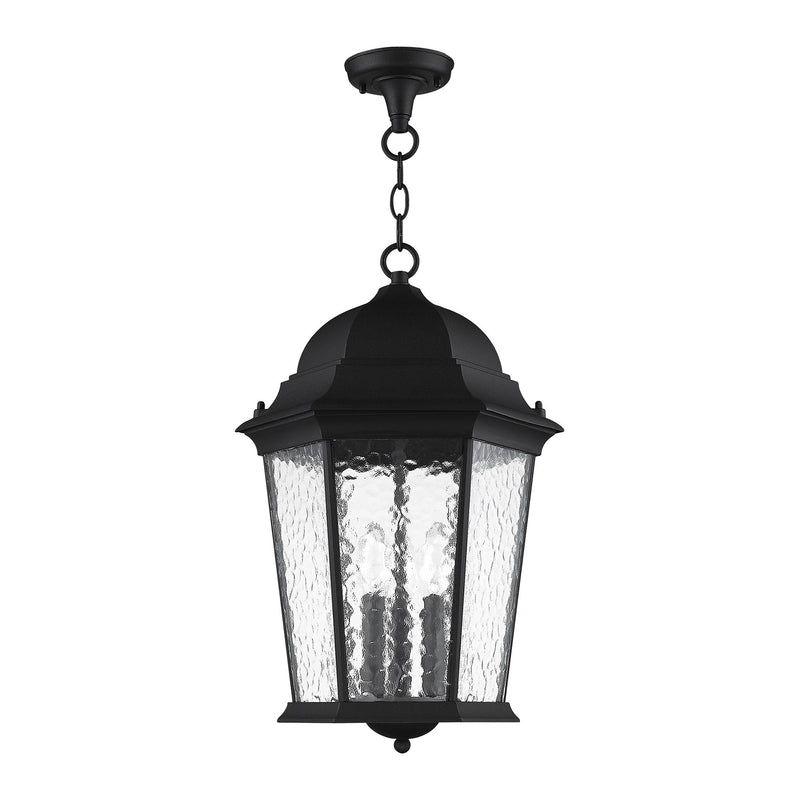 Hamilton 3-Light Large Outdoor Pendant Lantern in Textured Black
