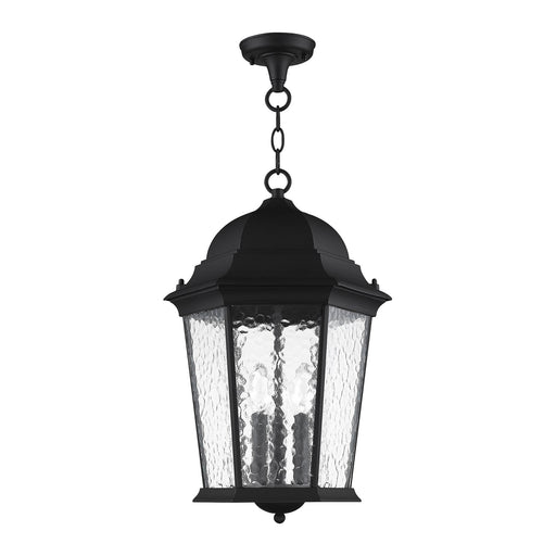 Hamilton 3-Light Large Outdoor Pendant Lantern in Textured Black