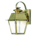 Mansfield 1 Light Outdoor Wall Lantern in Antique Brass