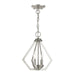 Prism 2 Light Convertible Mini Chandelier/Ceiling Mount in Brushed Nickel