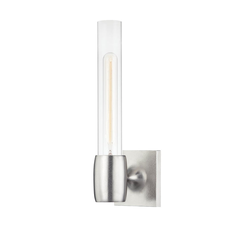 Hogan Clear Glass Wall Sconce in Burnished Nickel
