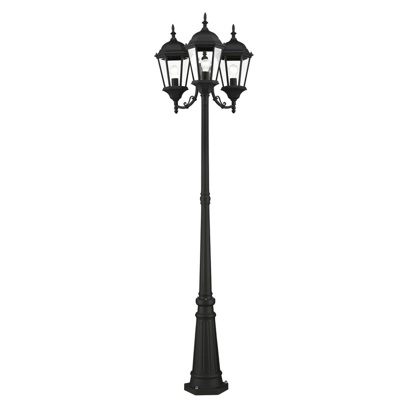 Hamilton 3-Light Outdoor Post Light in Textured Black