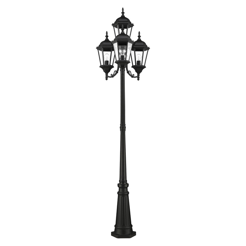 Hamilton 4-Light Outdoor Post Light in Textured Black