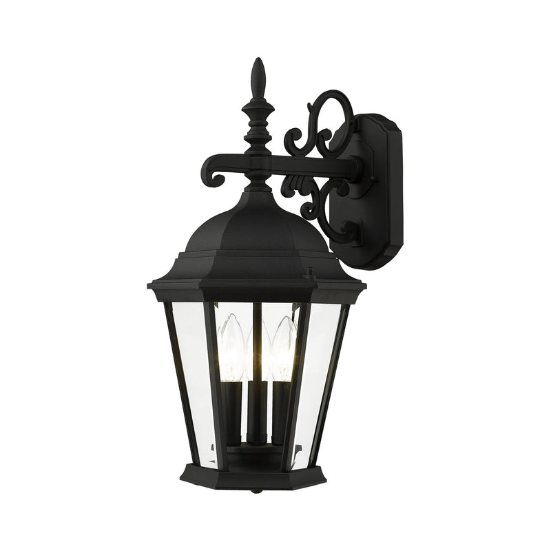 Hamilton 3-Light 18.5" Outdoor Wall Lantern in Textured Black