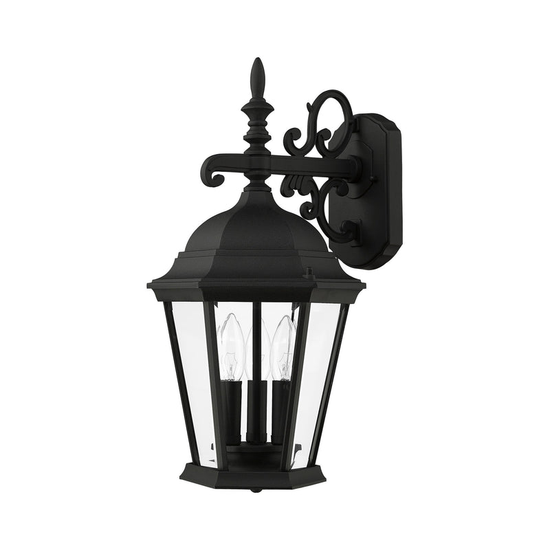 Hamilton 3-Light 18.5" Outdoor Wall Lantern in Textured Black
