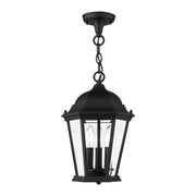 Hamilton 3-Light Medium Outdoor Pendant Lantern in Textured Black