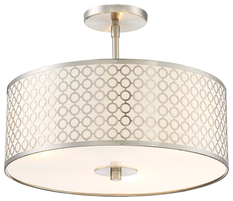Dots 3-Light Semi-Flush Mount in Brushed Nickel