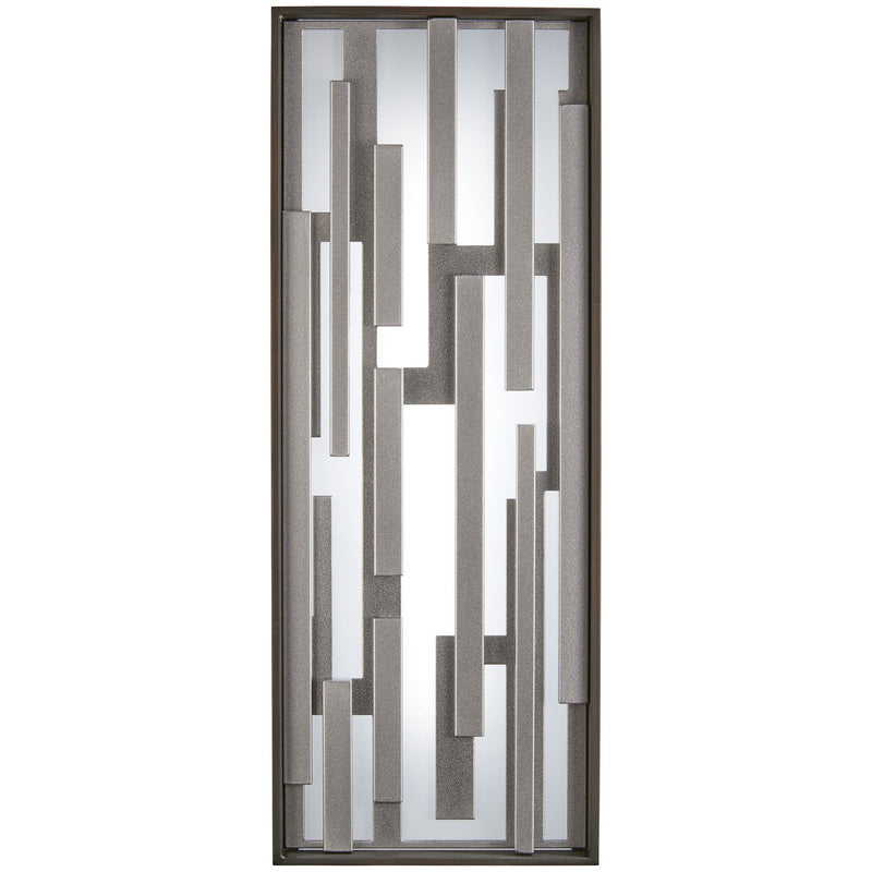 Bars LED Outdoor Wall Sconce in Bronze with Silver