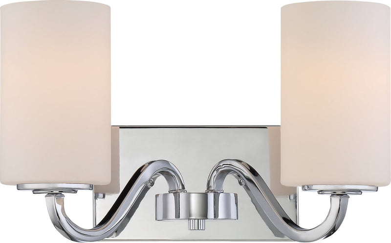 Willow 2-Light Bath Vanity Light in Polished Nickel