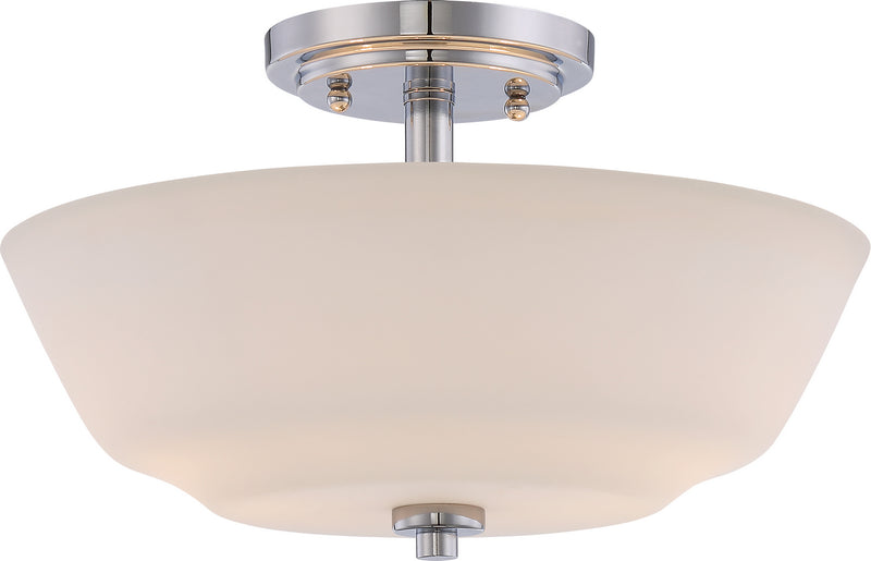 Willow 2-Light Semi Flush in Polished Nickel
