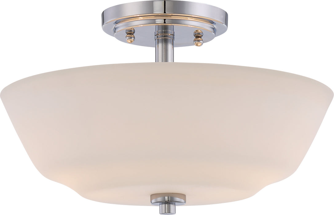 Willow 2-Light Semi Flush in Polished Nickel