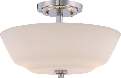 Willow 2-Light Semi Flush in Polished Nickel