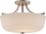 Laguna 2-Light Semi-Flush Mount in Brushed Nickel