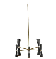 Milo 10-Light LED Chandelier in Black and Vintage Brass