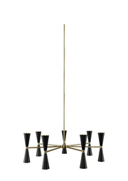 Milo 14-Light LED Chandelier in Black and Vintage Brass