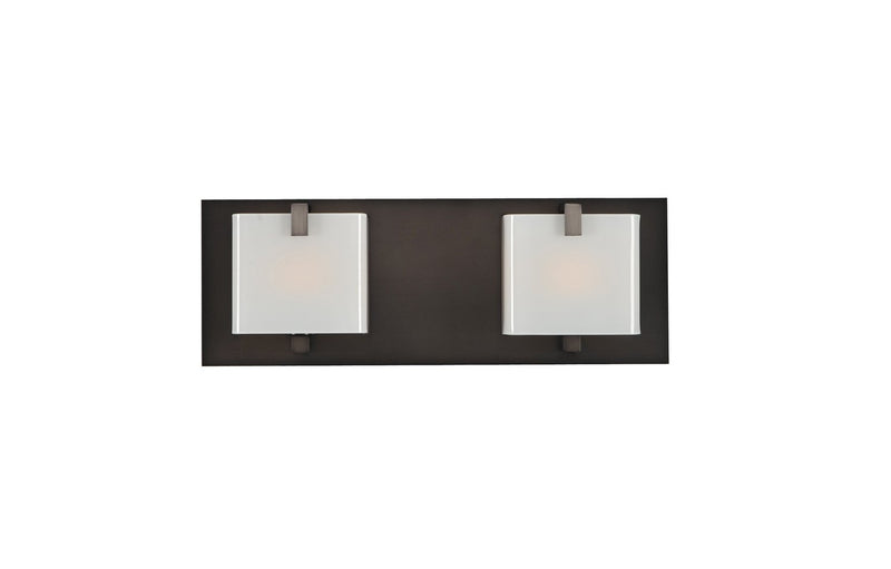 Meridian 2-Light Bath Vanity Light in Brushed Black Nickel