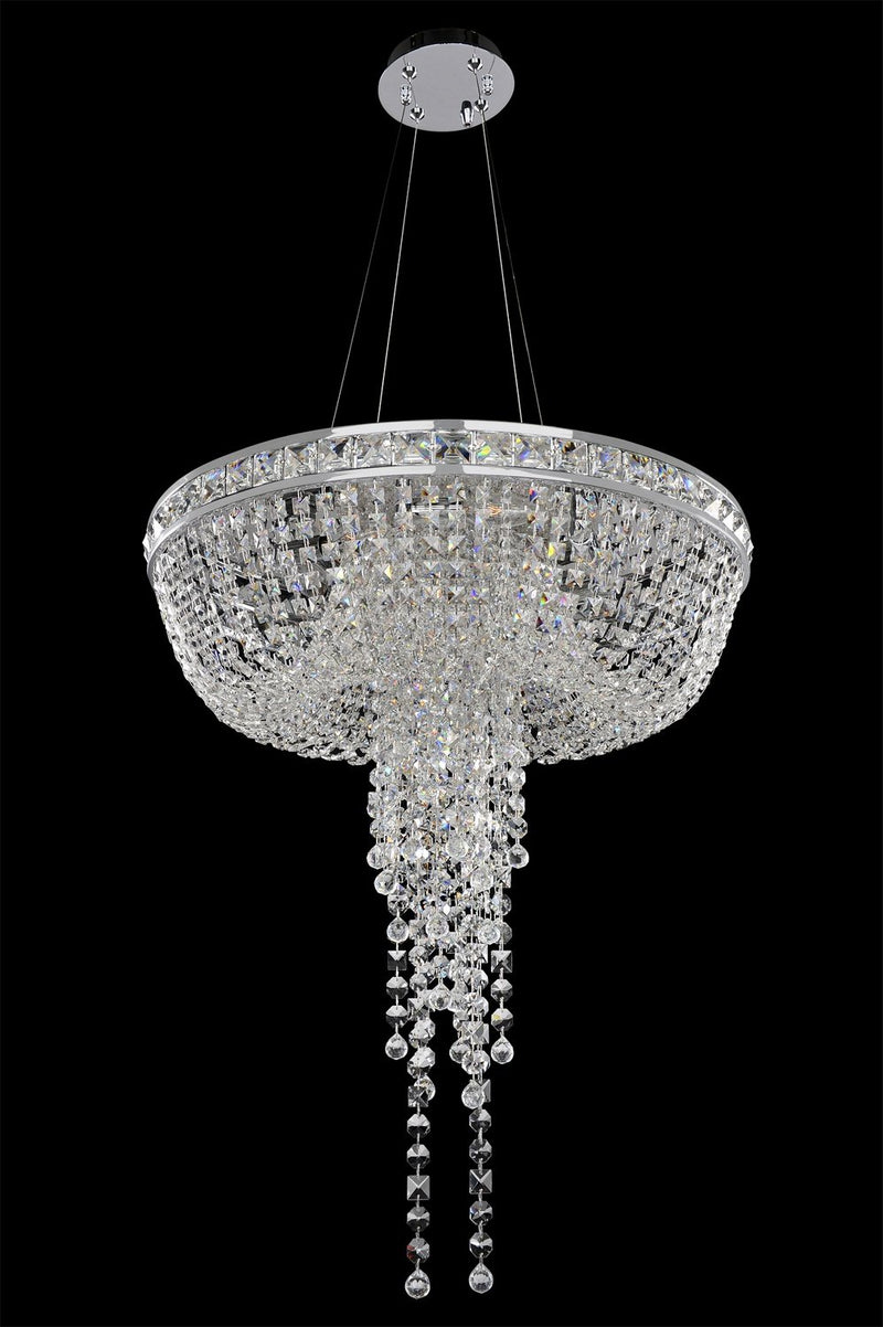 Cascata 6-Light Convertible Pendant in Polished Chrome
