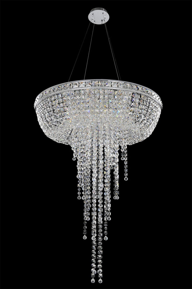 Cascata 8-Light Convertible Pendant in Polished Chrome