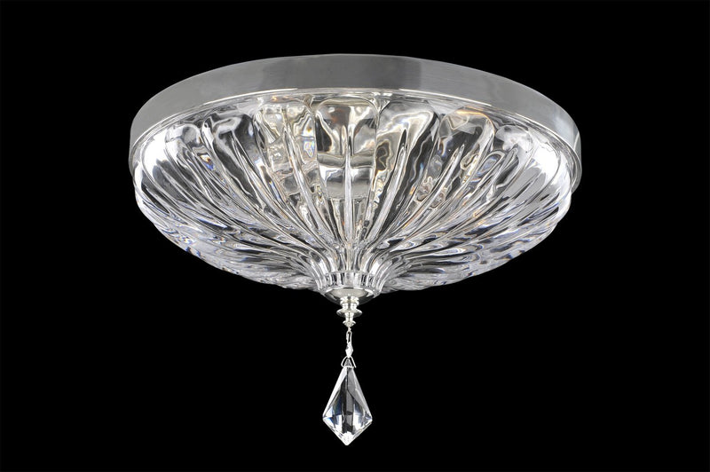 Orecchini 3-Light Flush Mount in Two Tone Silver