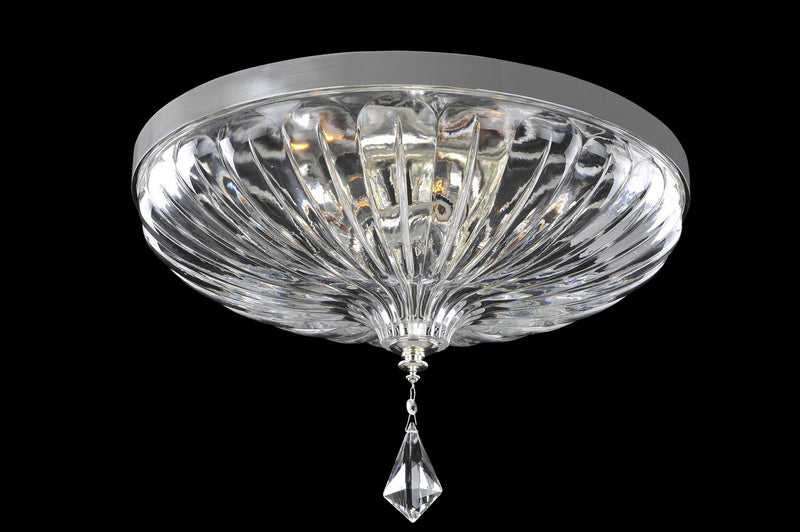 Orecchini 4-Light Flush Mount in Two Tone Silver
