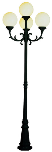 Wilshire 4-Light 89" Outdoor Post Lantern with Pole in Black