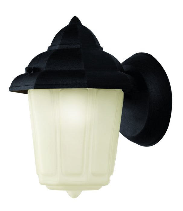 Dale 1-Light Wall Lantern in Black with Frosted Glass
