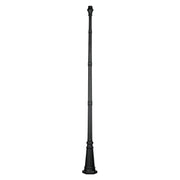 Outdoor Cast Aluminum 114.5" Lamp Post with Anchor Base in Textured Black