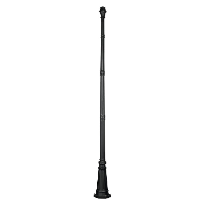 Outdoor Cast Aluminum 114.5" Lamp Post with Anchor Base in Textured Black