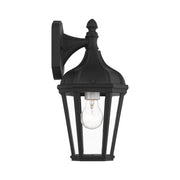 Morgan Small Hanging Outdoor Wall Lantern in Textured Black with Antique Silver Finish Cluster