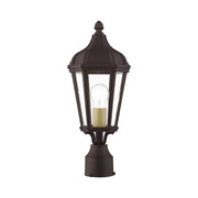 Morgan Small Outdoor Post Light in Bronze with Antique Gold Finish Cluster