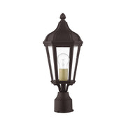 Morgan Small Outdoor Post Light in Bronze with Antique Gold Finish Cluster